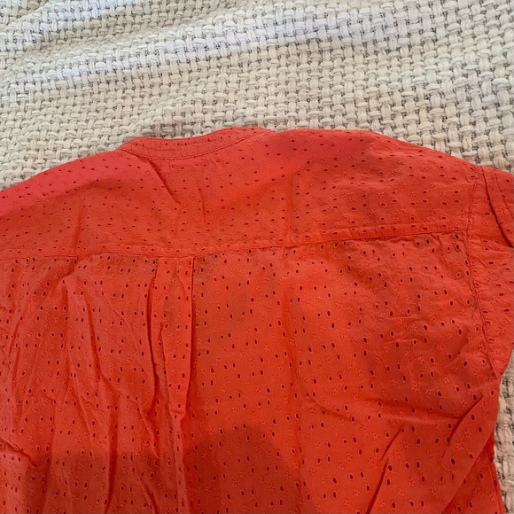 J Crew Mercantile Size S Coral Eyelet Button Up - Picture 5 of 6